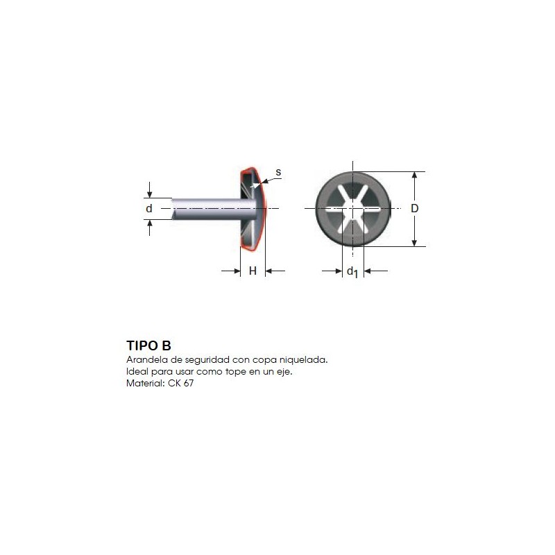 Arandela de bloqueo tipo "B" M17LE5068