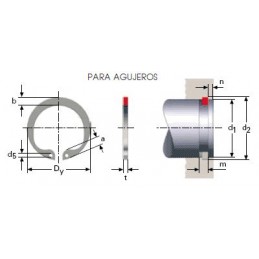 ANILLO DE RETENCION DIN 472 PARA AGUJEROS M27LE7861