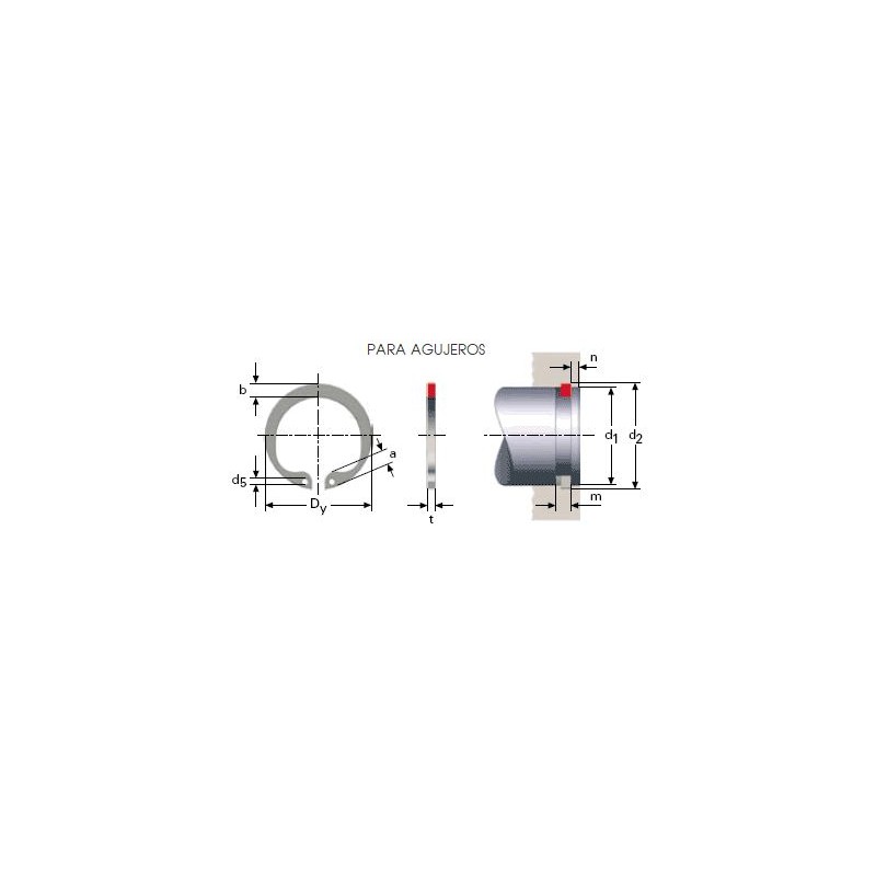 Anillo de retención DIN472/D1300/J para diámetro de 90 a 168 mm elija Bore, nivel, Pack