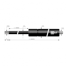 Muelle de gas con terminales soldados 8-18 (L545 - C250 - 250N)