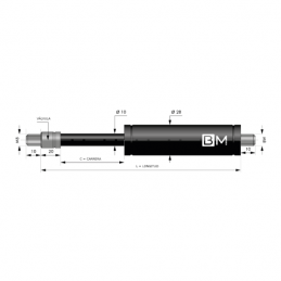 Muelle de gas de tracción 10-28 (L400 - C150 - 450N)