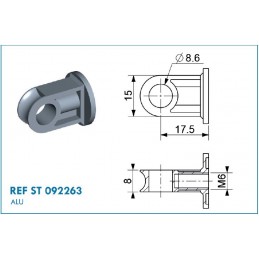 Terminal de ojal de Ø8.6...