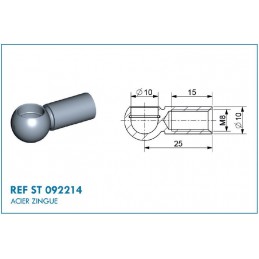 Terminal de rótula de Ø10...