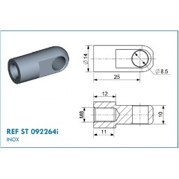 Terminal de ojal de Ø8.5...
