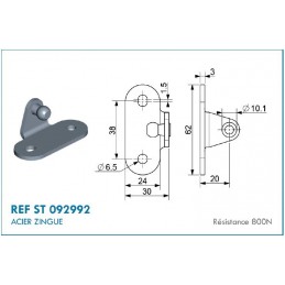 Soporte con bola de Ø10 mm.