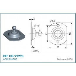 Soporte de bola de Ø10 mm.